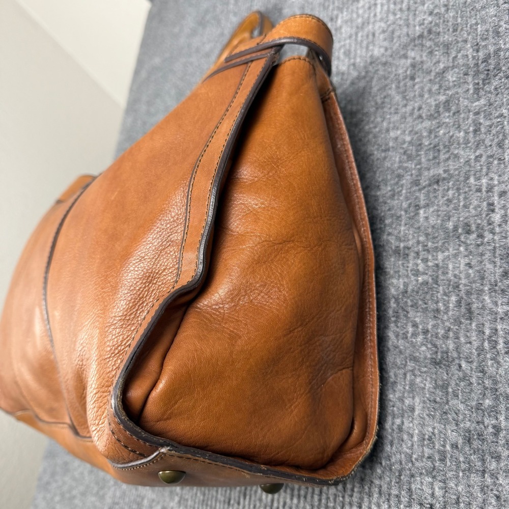 Fossil Long Live Vintage Leather Tote Bag Womens Brown Key Lock Satchel Handbag - Picture 5 of 16
